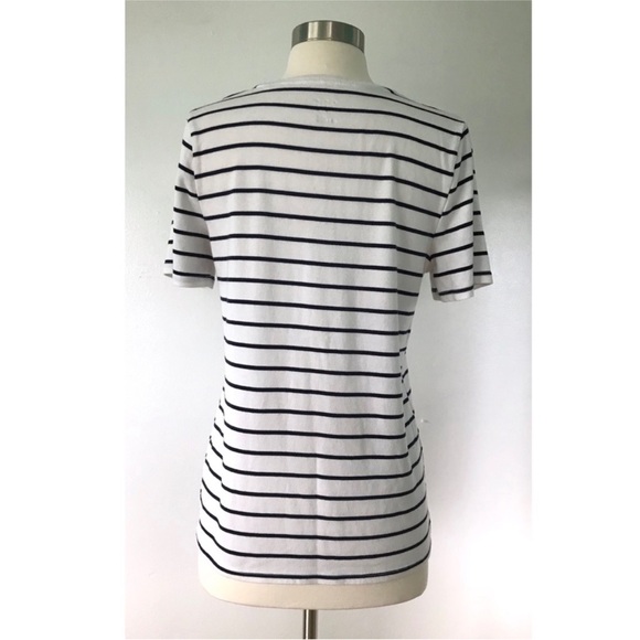 3/$15 🌸 A New Day Stripe Crewneck Short Sleeve T Shirt Cotton Blend Fitted Tee - Picture 5 of 7